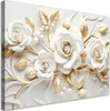 A close-up, studio-style shot of a decorative wall art piece featuring 3D white and gold roses. Anteprima dell’immagine prodotto