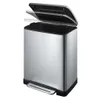 Poubelle à pédale rectangulaire 50 litres, EKO - inox mat Voir les images du produit 3