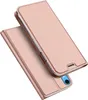 A rose gold flip case for a smartphone is shown from a diagonal angle, with the case open to reveal the phone inside. Produktbild-Vorschau