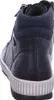 A rear view of a blue leather boot. Produktbild-Vorschau