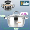Vilde | Kochtopf Induktion 3,4 L mit Glasdeckel - Edelstahl Produktbild-Vorschau 5