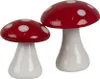 Fungo decorativo Clayre & Eef Ø 3x3 cm Vetro rosso bianco Anteprima dell’immagine prodotto 3
