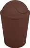 A brown trash can with a swing lid. Produktbild-Vorschau