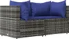 The Living Store 3-tlg. Garten-Lounge-Set mit Kissen Grau Produktbild-Vorschau 4