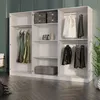 Kleiderschrank zum Schlafzimmer für Kleidung mit Spiegel, Höhe: 200cm, Breite: 240 cm, Weiß Produktbild-Vorschau