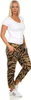 Damen Jogginghose Freizeithose Hose mit Muster, Braun S/M/L Produktbild-Vorschau 3