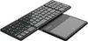 A black foldable keyboard with a large touchpad is shown on a white background. Produktbild-Vorschau