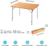 KingCamp Campingtisch Bambus Klapptisch 100x65 cm Alu Produktbild-Vorschau 3