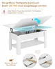 A white coffee table with a lifting top, showing how it extends. Voir les images du produit