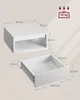 A white cabinet and a drawer with dimensions indicated, along with a weight capacity icon. Náhled obrázku produktu