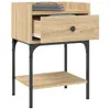 vidaXL Szafka nocna dąb sonoma 40,5x31x60 cm Materiał Podgląd zdjęcia produktu 3