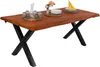 Esstisch Baumkante Akazie nuss 140 (220) x 90 cm X-Gestell Produktbild-Vorschau 7