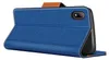 A blue flip case for a Huawei Y5 2019 phone, shown from the back with the camera cutout visible. Produktbild-Vorschau