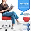 TRESKO Roller Stool Červená s opierkou Pracovná stolička Náhľad obrázku produktu 3