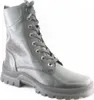 A black leather lace-up boot on a white background. Produktbild-Vorschau