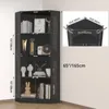 VOWNER Eckvitrine mit Glastüren, 165 cm, 3-Farben-LED, 4 Produktbild-Vorschau 2