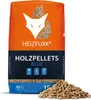A bag of wood pellets with some pellets spilled in front of it. Produktbild-Vorschau