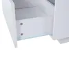 A close-up view of a white drawer slide mechanism on a white furniture piece. Produktbild-Vorschau