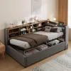 Łóżko tapicerowane Sweiko sofa rozkładana 90x200 cm, Z Podgląd zdjęcia produktu 1