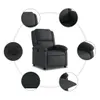 Relaxsessel Echtleder Schwarz 71 x 86,5 x 99,5 cm (B x T x Produktbild-Vorschau 5