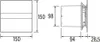 Technical drawings with dimensions of a ventilation fan. Náhled obrázku produktu