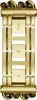 A close-up, top-down view of a gold-colored watch bracelet. Náhled obrázku produktu