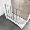 A bathtub with a folding shower screen attached. Produktbild-Vorschau