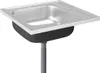 A stainless steel sink with a drainboard and a flexible drain pipe, isolated on a white background. Náhľad obrázku produktu