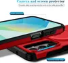 A close-up, angled view of a red phone case with a phone inside, highlighting its protective features. Voir les images du produit