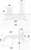 Diagram showing dimensions of a wall-mounted faucet. Podgląd zdjęcia produktu