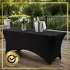 Tischhusse schwarz Stretch 180x76 cm Banketttisch Catering Produktbild-Vorschau 4