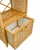 A close-up view of a wicker chest of drawers with one drawer pulled out. Produktbild-Vorschau