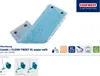 A product image showing a blue mop head and various icons indicating features and compatibility. Produktbild-Vorschau
