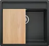 PRIMAGRAN Eckspüle Anthrazit 56x53cm, Granitspüle 1 Becken Produktbild-Vorschau 1