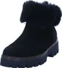 A black winter boot with fur trim is shown against a white background. Produktbild-Vorschau