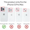 Comparison of iPhone models with camera cutouts and compatibility indicators. Produktbild-Vorschau