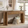 Tribesigns Table console, 160 cm de long, 2 tiroirs Table Voir les images du produit 6