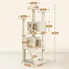 A diagram of a cat tree with dimensions indicated by measurement lines and text labels. Produktbild-Vorschau