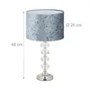 Stolná lampa Relaxdays, zamatový tienidlo, krištáľová Náhľad obrázku produktu 4