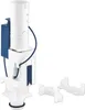 A toilet cistern fill valve and two mounting brackets are shown against a white background. Anteprima dell’immagine prodotto