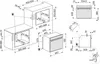 Technical drawing with dimensions and installation guidelines for an appliance. Podgląd zdjęcia produktu