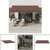The Living Store Markise Automatisch mit LEDs Braun 450x350 Produktbild-Vorschau 1
