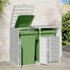 vidaXL Box na odpadky pre 2 koše sivý 144x81x113 cm oceľ Náhľad obrázku produktu 3