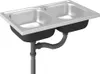 Kuchyňský dvojitý dřez stříbrný 800x500x155 mm nerezová Náhled obrázku produktu 4