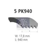 DT Spare Parts Keilrippenriemen 940mm für OPEL ZAFIRA B Produktbild-Vorschau 2