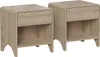 Two identical wooden nightstands are shown side-by-side against a white background. Anteprima dell’immagine prodotto