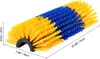 A brush with yellow and blue bristles, with dimensions indicated by lines and text. Anteprima dell’immagine prodotto