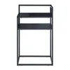A black metal side table with two shelves is shown against a white background. Anteprima dell’immagine prodotto