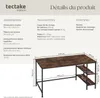 Bureau informatique DONEGAL 140x60x76,5cm - Bois foncé Voir les images du produit 6
