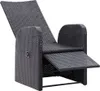 vidaXL Fauteuil de jardin avec coussin 2 pcs. Réglable Noir Voir les images du produit 6
